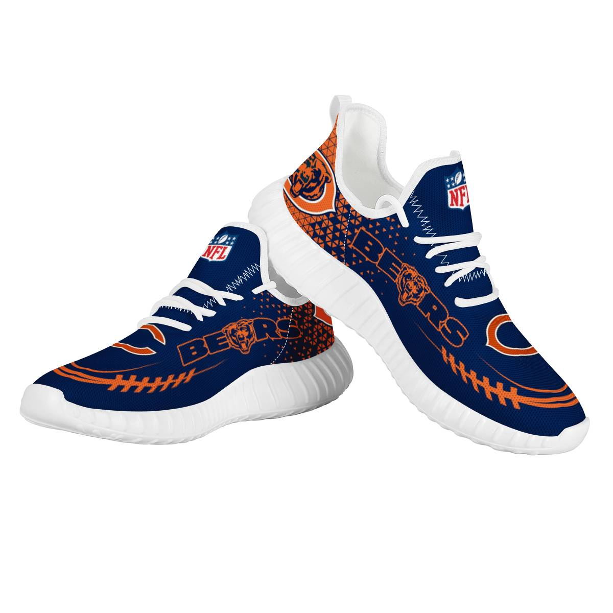 Women's Chicago Bears Mesh Knit Sneakers/Shoes 005
